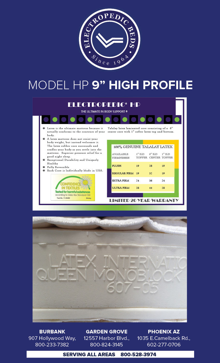 9andquot; HIGH-PROFILE Latex Mattress PHOENIX natural bed organic