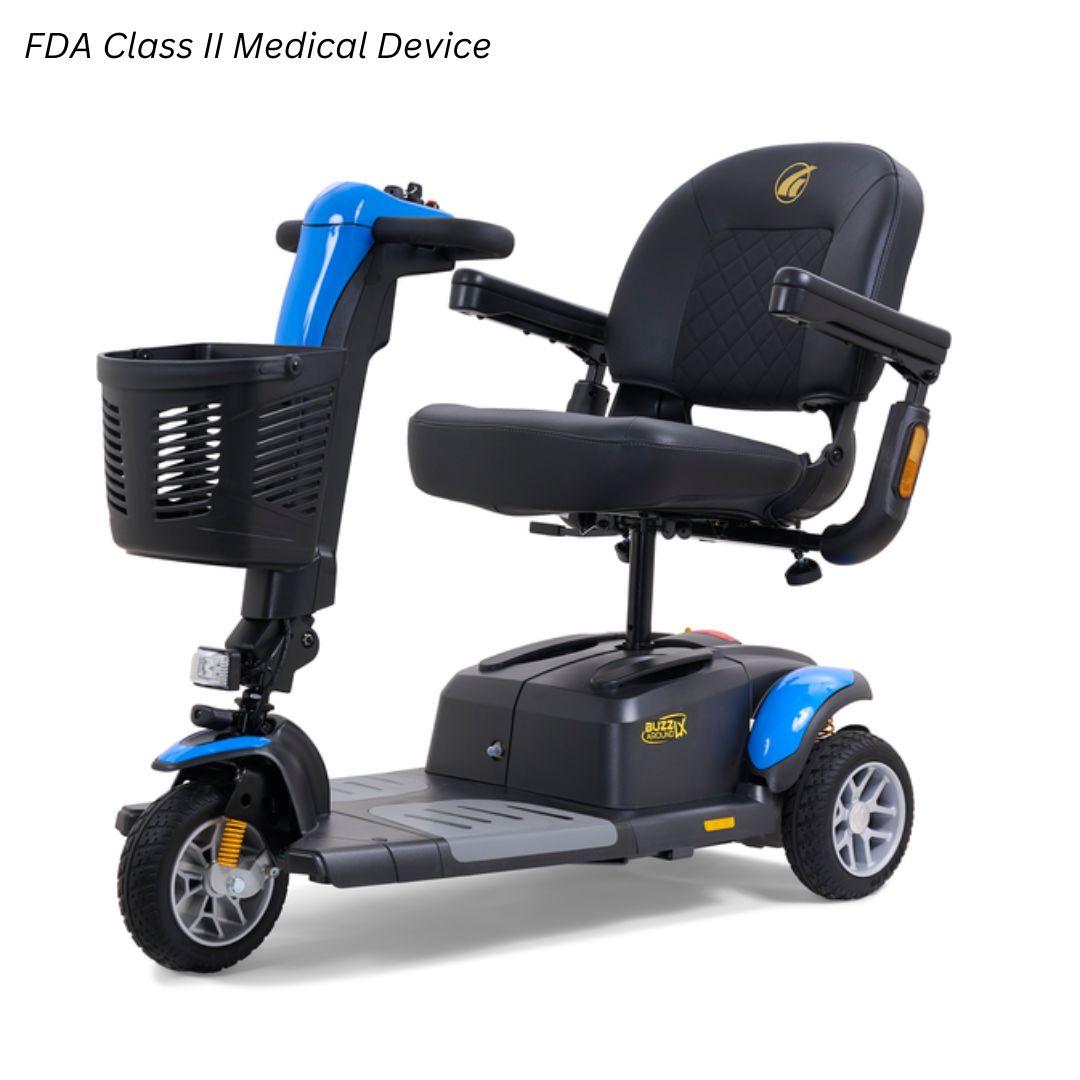 Golden Buzzaround LX 3-Wheel 3-wheel electric mobility scooter, model GB119, travel / portable scooter sold at Electropedic Mobility Scooter Superstore in Burbank CA and Phoenix AZ