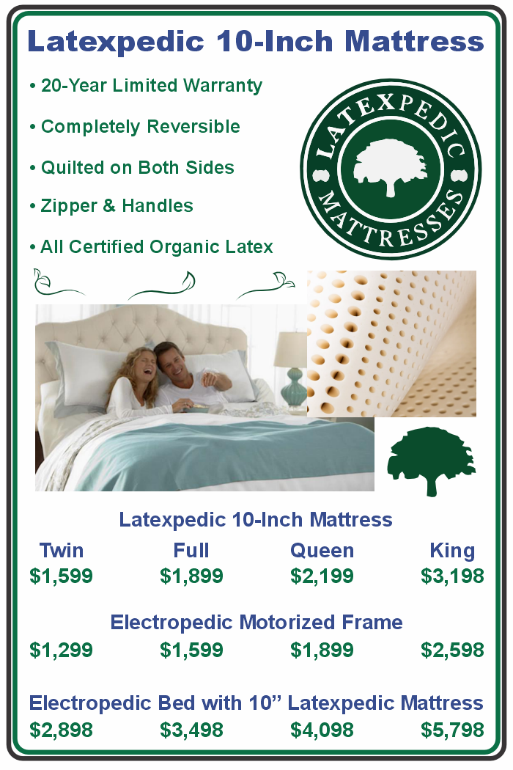 Latexpedic 10 inch natural latex mattress