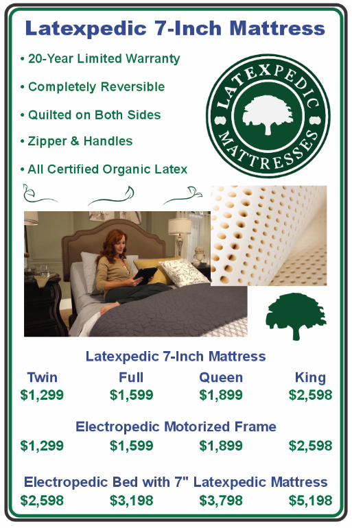 Latexpedic 7 inch natural organic latex mattress