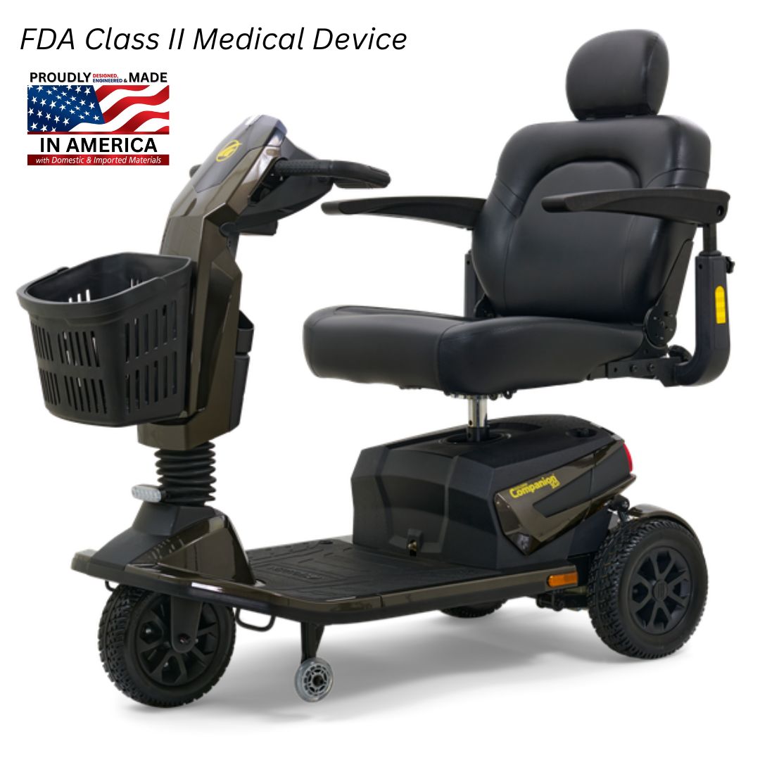Golden Companion HD 3-wheel electric mobility scooter, model GC540, heavy duty / bariatric scooter sold at Electropedic Mobility Scooter Superstore in Burbank CA and Phoenix AZ